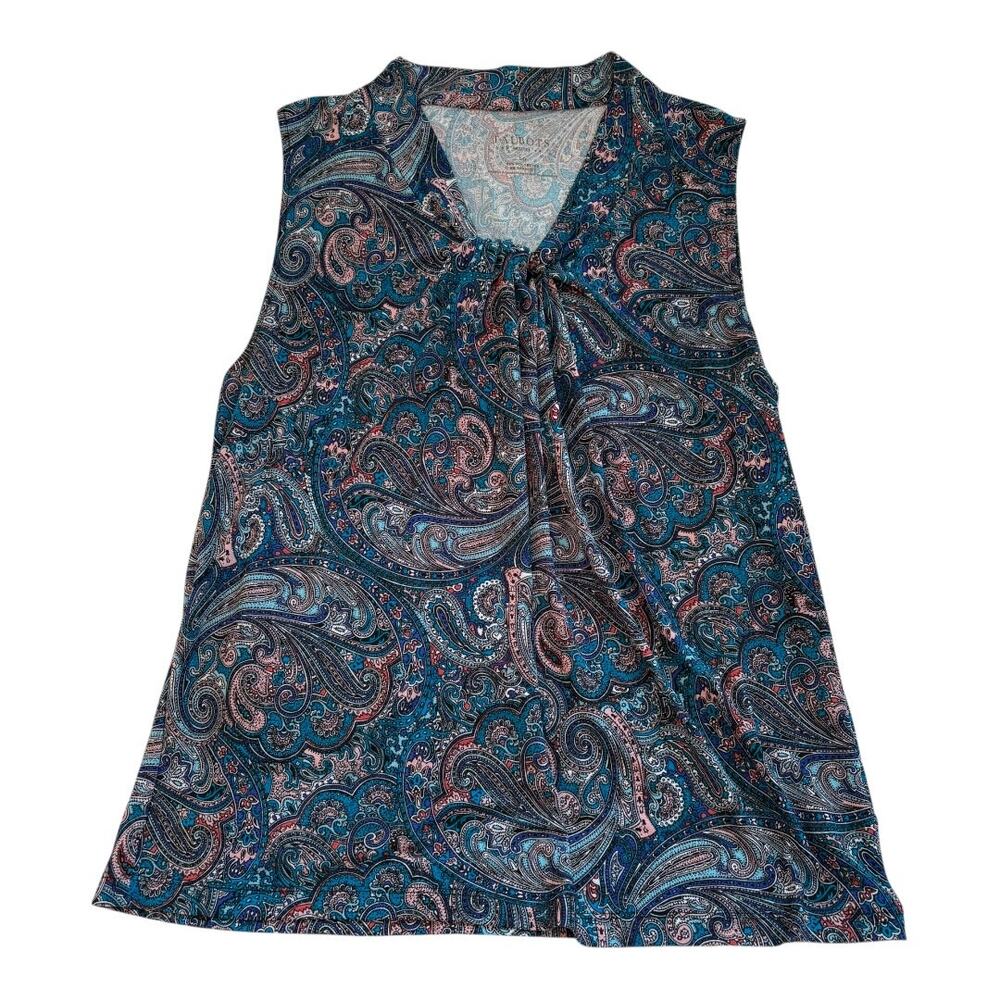 Talbots Sleeveless Blouse - Paisley Print - Large Petite- Business Casual